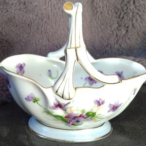Norcrest "Sweet Violet" fine china basket